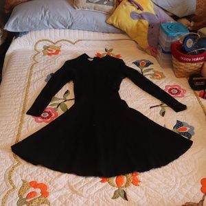 Vintage Laura Ashley Long Sleeve Black Circle Dress